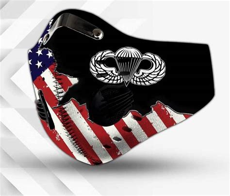 Paratrooper American Flag Filter Activated Carbon Face Mask Maria • Leesilk Shop