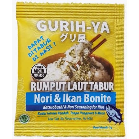 Jual Gurih Ya Seaweed Nori Seasoning Abon Rumput Laut Sachet Gr