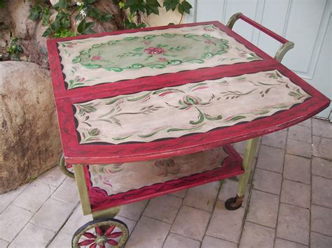 Hand Painted Antique Tea Cart Reserved Etsy