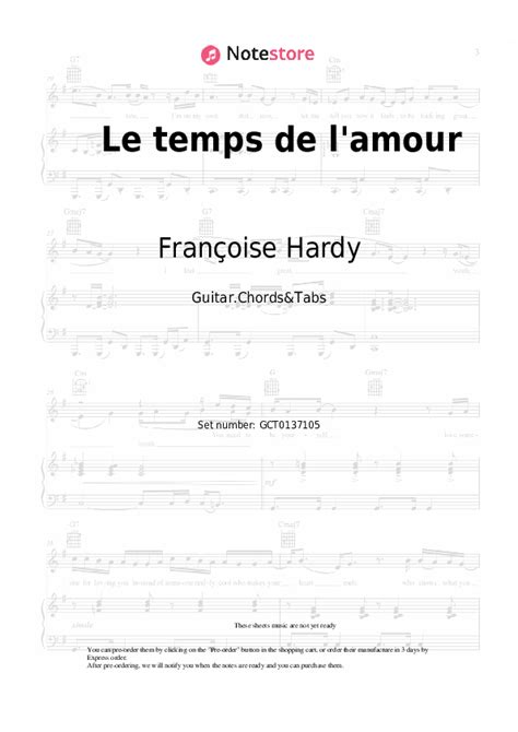 Le temps de l amour chords and tabs Françoise Hardy in Note Store