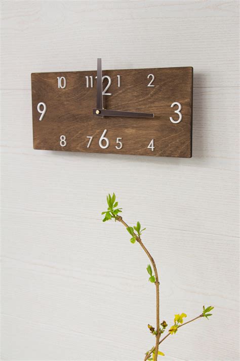 Wood Clock Industrial Clock Modern Wall Clock Wooden Wall - Etsy