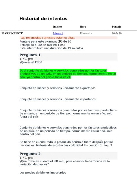 Tp Geograf A Econ Mica Historial De Intentos Intento Hora Puntaje