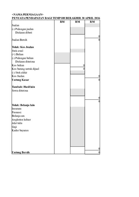 Xls Template Penyata Kewangan