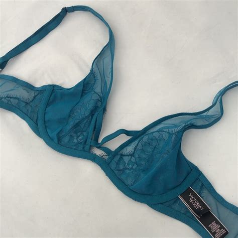 Victoria’s Secret Very Sexy Teal Blue Lace Mesh Strap Gem