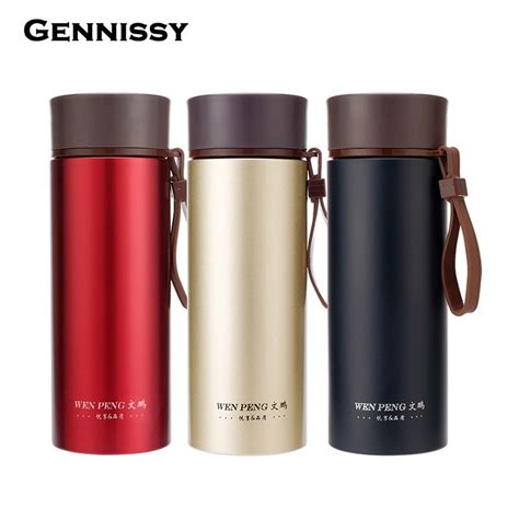 GENNISSY 380ml Coffee Insulated Stainless Steel Vacuum Flasks Heat