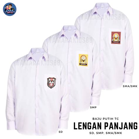 Jual Seragam Baju Putih Sekolah SD SMP SMA Lengan Panjang Murah