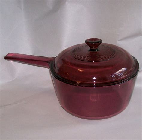 Corning Visions Ware Cranberry Qt By Fadingfiftiesvintage