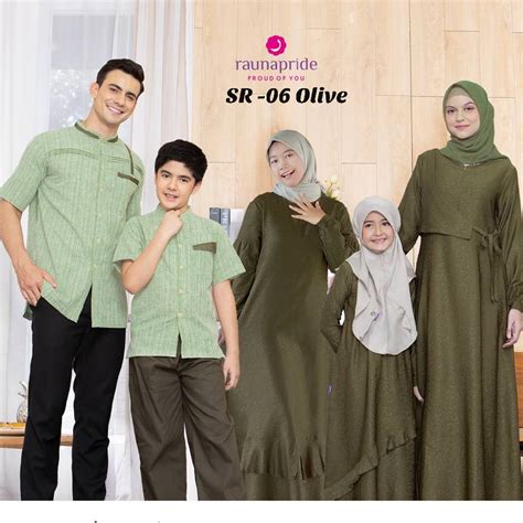 Jual Rauna Baju Sarimbit Keluarga SR 06 Olive Fashion Muslim