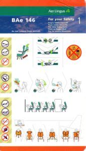 Safety Card BAe 146 Aer Lingus IrelandCol EIN IE 0008