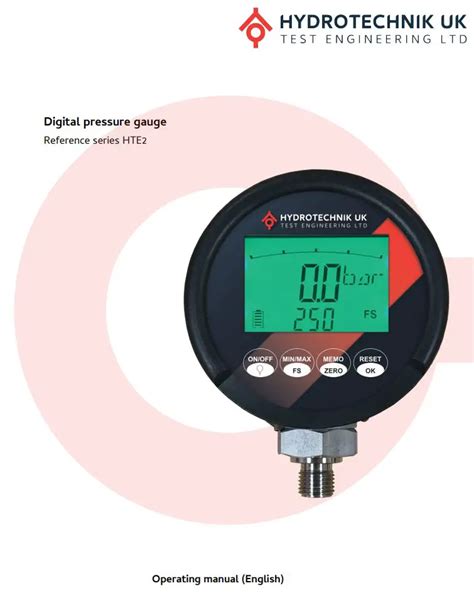 HYDROTECHNIK HTE2 Digital Pressure Gauge User Manual