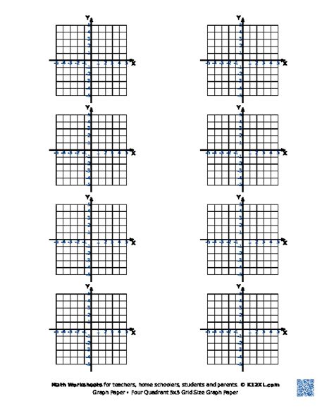 Four Quadrant 5x5 Grid Size Graph Paper