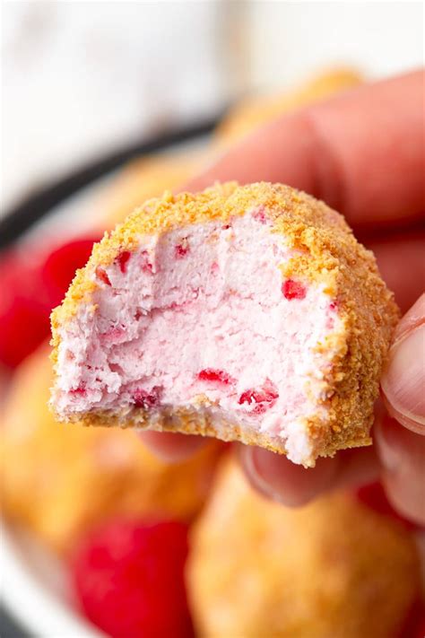 Raspberry No Bake Cheesecake Bites Easy Recipe