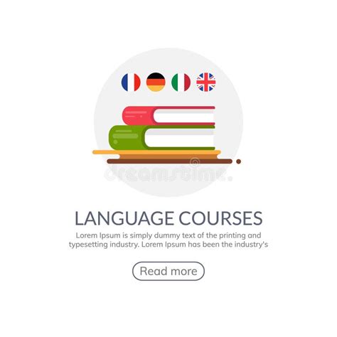 Language Learn Vector Banner Design Language Course English Different