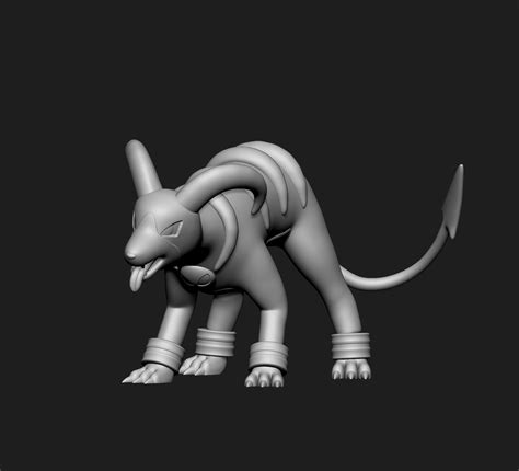 Stl File Pokemon Houndoom With Poses D Printer Model To