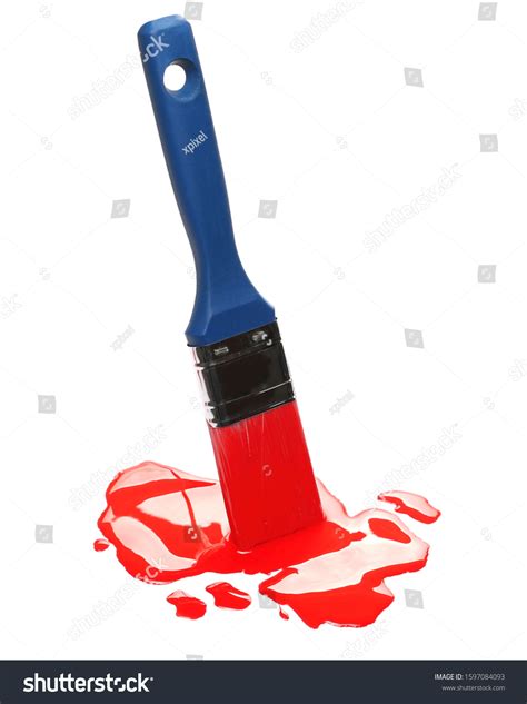 Paintbrush Red Paint Isolated On White Stock Photo Edit Now 1597084093