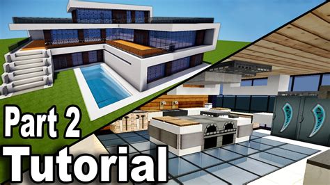 Minecraft Realistic Modern House Tutorial Part 2 Interior How To Build ...