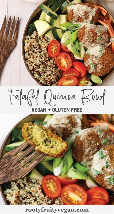 Falafel Quinoa Salad Bowl Vegan Gluten Free Rooty Fruity Vegan