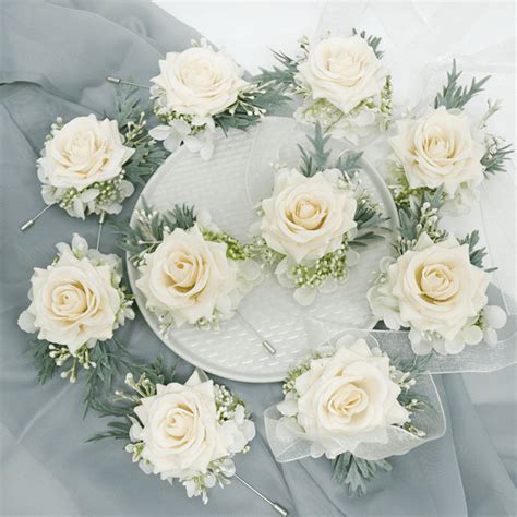 1 Peça Conjunto De Corsage E Boutonniere De Pulso De Casamento De Rosa