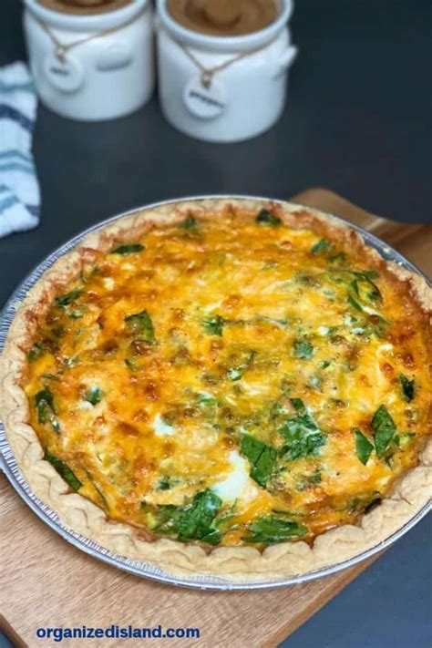 Easy Ham And Spinach Quiche Breakfast Casserole Recipe Organized Island