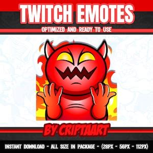 Devil Evil Hype Emote Cute Devil Evil Laugh Twitch Emoji Halloween