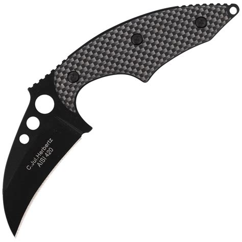 Herbertz Solingen Neck Knife Black Grey Aluminium Black Coating