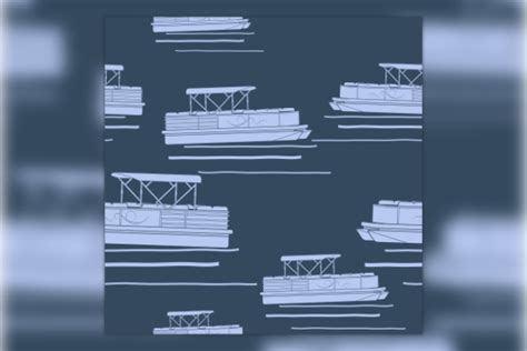 Semi Oblique Pontoon Boat Dark Pattern Graphic By Faqeeh · Creative Fabrica