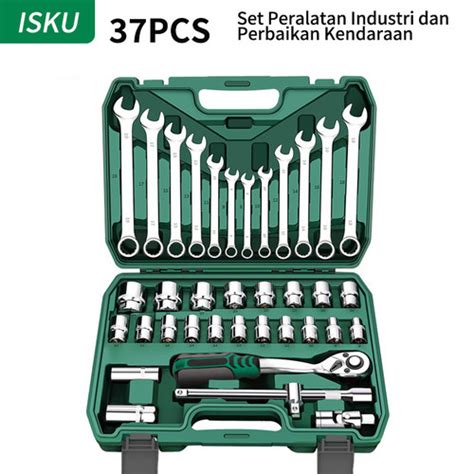 Promo Isku set alat kunci pas 37 pcs potong kunci pas kunci shock set ...