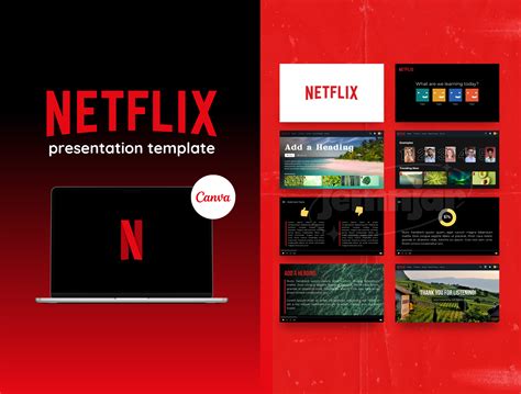 Netflix Themed Presentation Canva Template Powerpoint Presentation