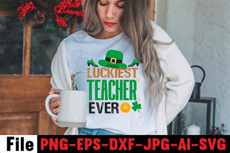 Luckiest Teacher Ever T Shirt Design Cutest Clover In The Patch T Shirt