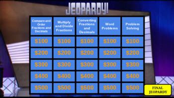 6th Grade Math Jeopardy Game- Game 2 by Be SWEET and Teach Like A Pineapple