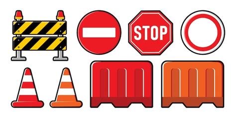 Premium Vector Roadblock Icon Collection