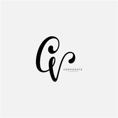 Premium Vector Cv Initial Signature Logo Handwritten Monogram Vector