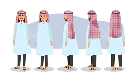 Cartoon Character Of Muslim Guy Men Side Png And Vector With