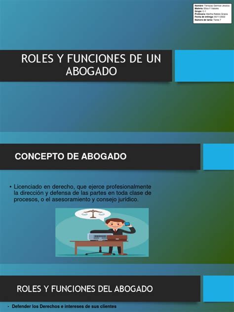 Roles Y Funciones De Un Abogado Pdf Business Justicia