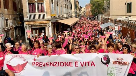 Un Serpentone Di 800 Persone Alla Camminata Rosa Di Venezia