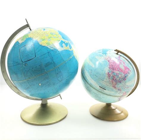 Lot - (2pc) Vintage World Globes