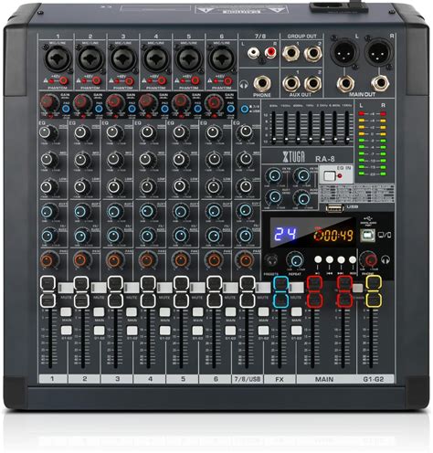 Amazon XTUGA RA8 Professional 8 Channel DJ Mixer 24 DSP Effects