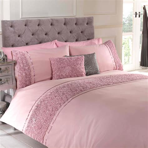 Rose Floral Ruffle Duvet Quilt Cover Vintage Chic Bedding Set