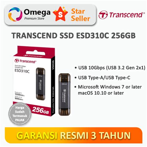 Jual Transcend SSD ESD310C 256GB Eksternal Portable Shopee Indonesia