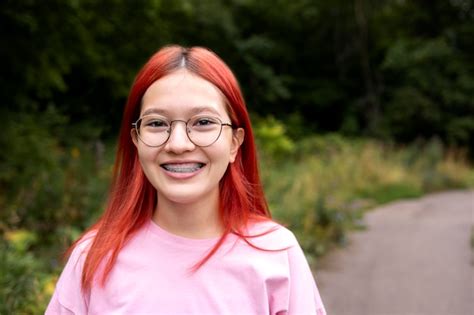 Premium Photo Portrait Of Redhead Girl Outdoors