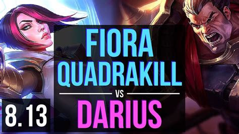 Fiora Vs Darius Top ~ Quadrakill Kda 1106 Legendary ~ Korea