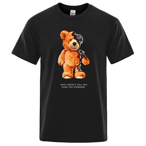 Urso De Pel Cia Camiseta De Manga Curta Masculina Camisetas De Algod O