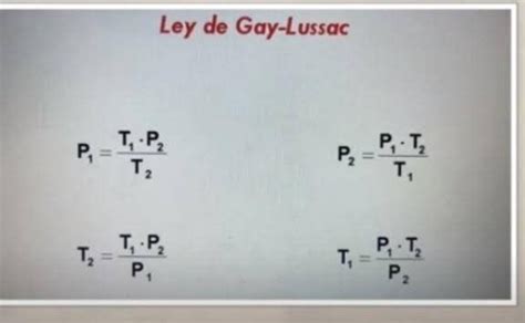 Fórmula Gay Lussac Math Law Math Resources Mathematics