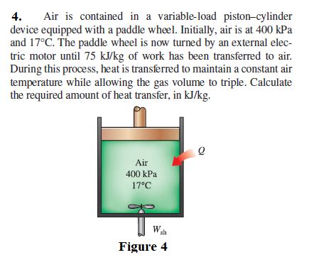 Solved 4 Air Is Contained In A Variable Load Chegg