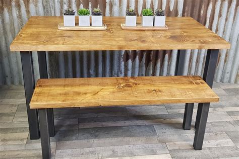 Modern Industrial Reclaimed Dining Table With Square Legs Rustic