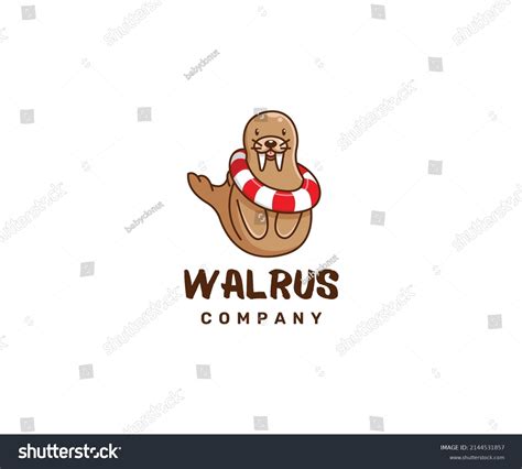 Brown Illustrated Walrus Animal Logo Stock Vector Royalty Free