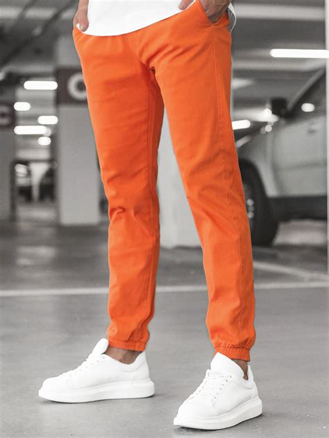 Pantalon Chino Jogger Homme Orange Ozonee Jb Jp Ozonee