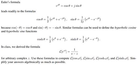 Solved Euler s formula ejθ cosθ jsinθ leads readily to the Chegg