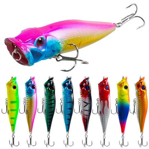 Topwater Popper Fishing Lures Kit8pcs Saltwater Popper