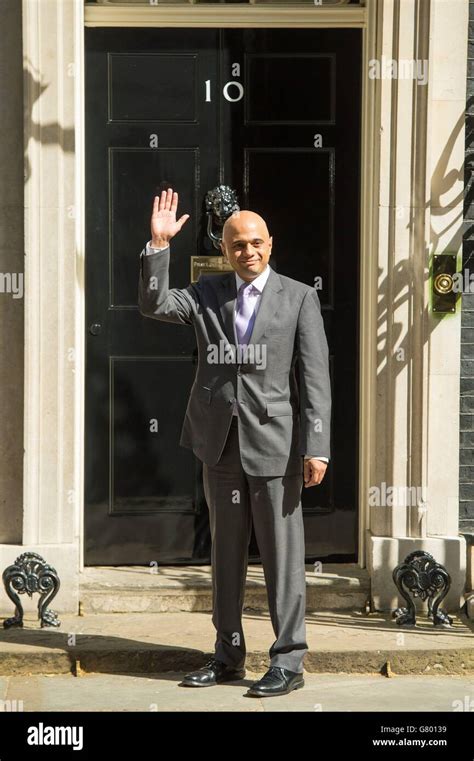 Sajid Javid Arrives At Downing Street In London And Will Become A